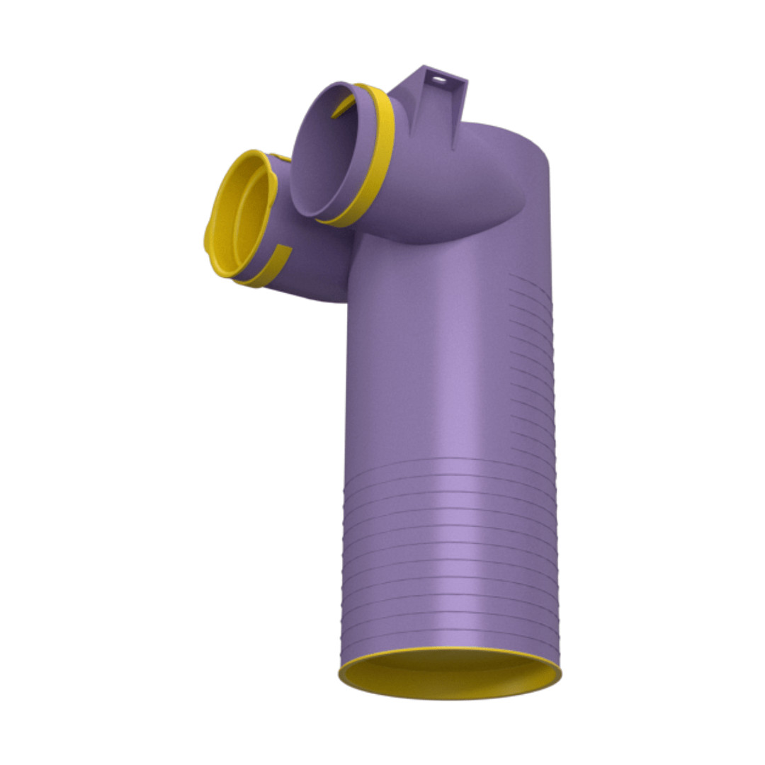 Provent VPP 125/75x2 адаптер (пленум) угловой пластиковый круглый на 2 выхода